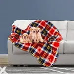 PETMAKER Waterproof Pet Blanket - 50x60 Reversible Plaid Throw Protects Couch, -