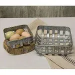 2/Set Washed Galvanized Metal Baskets