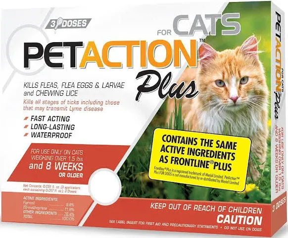 PetAction Plus for Cats Flea & Tick Treatment