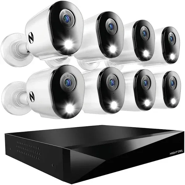 Night Owl 2K HD Wired Security System, 8 Cameras with 2 Way Audio, 2TB Harddrive