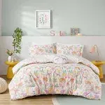 Urban Habitat Kids - Lulu Floral Reversible Cotton Comforter Set with Throw Pillow - Full/Queen - Purple