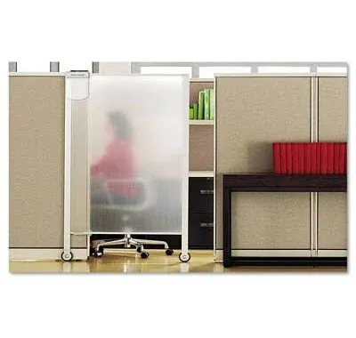 Quartet Premium Workstation Privacy Screen 38w x 64d Translucent Clear/Silver