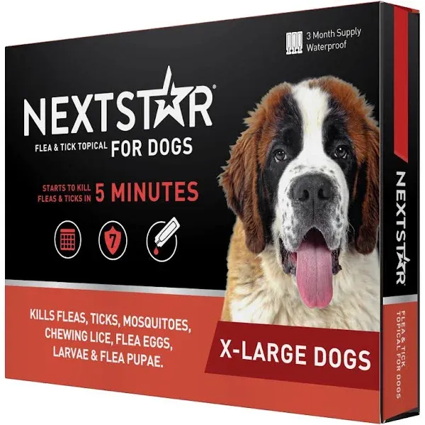 NEXTSTAR Flea &amp; Tick Prevention Dogs 23-44 lbs NEW DAMAGED NO PLASTIC OUTER BOX