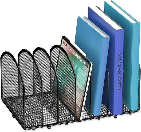 7-Section Desk File Organizer Mesh Desktop Organizer File Sorter Office Organ...