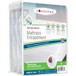 Guardmax Waterproof King Mattress Protector Encasement with Zipper - White