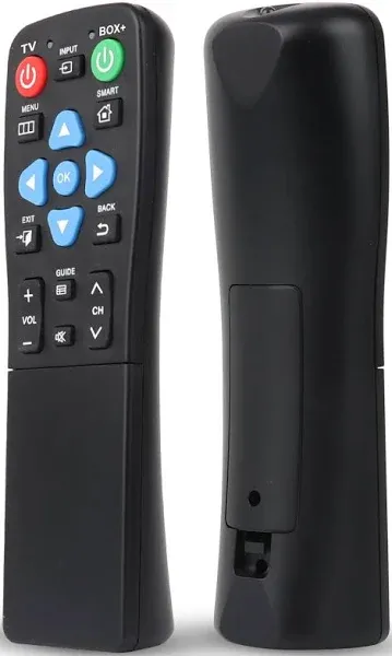 Universal Big Button Remote for Seniors, Elderly, 2-Device Control - Learning Functions, Use for TV, Streaming Box, Soundbar Audio Recevier, DVD/VCR/SAT Device & Blue-Ray DVD, Dementia Friendly Gifts