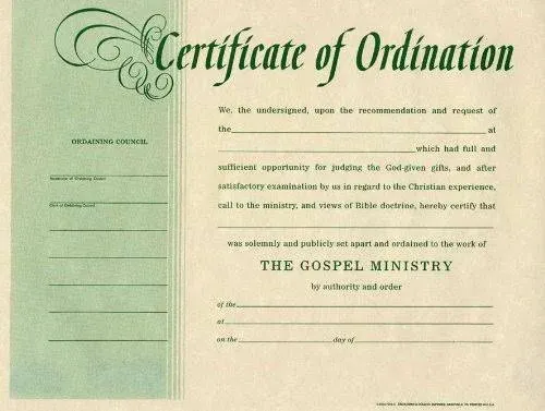 Broadman & Holman Certificate of Ordination for Minister, 8.5" x 11" - 6 Pack