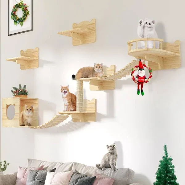 DWVO Cat Wall Shelves and Perches Set of 5