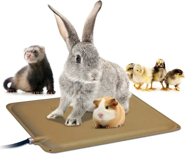 Outdoor Small Animal Heated Pad for Rabbits and Small Animals Tan 9 X 12 Inches