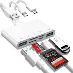 5-in-1 Memory Card Reader/USB Adapter/SD Card Reader i-Phone/i-Pad, Laptop NIB