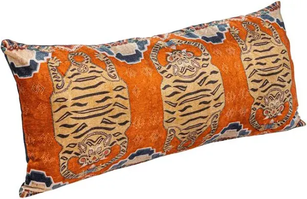 Creative Co-Op Tigers Pattern Lumbar Pillow