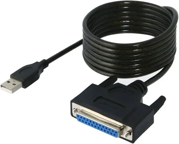 SABRENT USB 2.0 to DB25 IEEE-1284 Parallel Printer Cable Adapter [THUMBSCREWS Connectors] (CB-DB25)