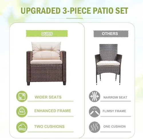 Devoko PE Rattan Wicker Patio Furniture Set