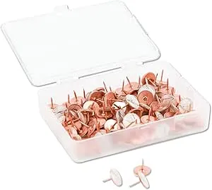 U Brands Fashion Metal Thumbtacks Metal Marble/Rose Gold 3/8" 100/Pack 3090U06-24