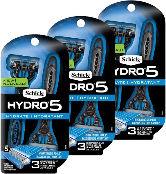 Schick Hydro 5 Disposable Razors for Men with Flip Beard Trimmer