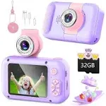 Kid Camera, Camera for Kid,2.4in IPS Screen Digital Camera,180°Fli<wbr/>p Len Purple