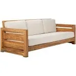 Safavieh Guadeloupe Teak 3-Seat Sofa