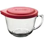 Anchor Batter Bowl With Red Plastic Lid 2 Quart - Each