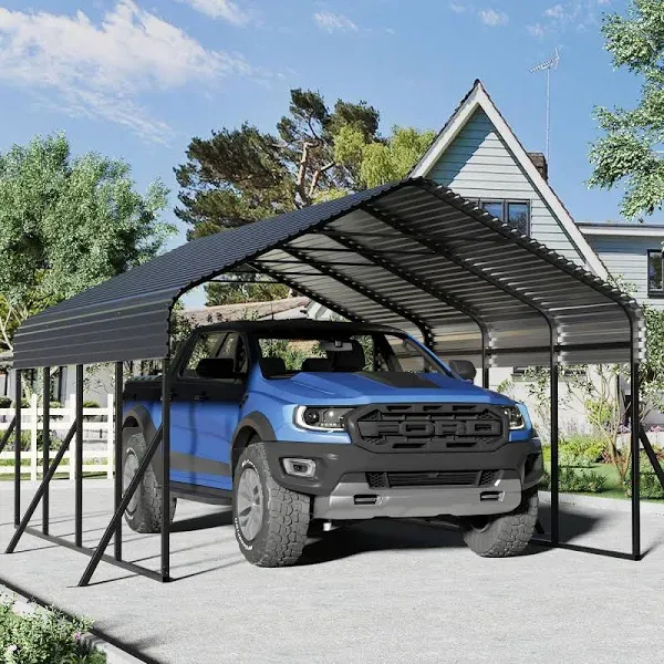 12 ft. W x 20 ft. D Metal Carport, Car Canopy, and Shelter