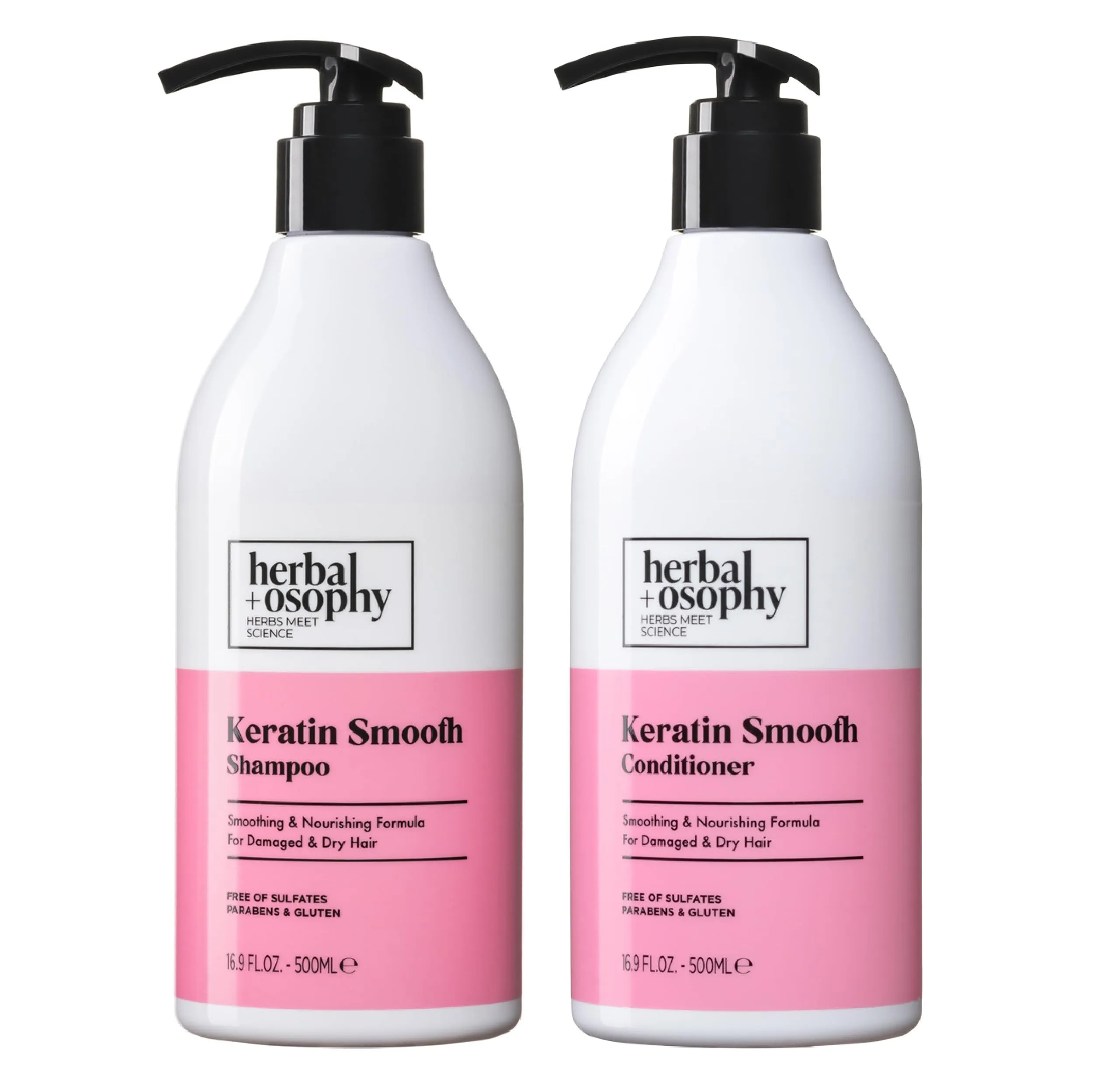 Herbalosophy Keratin Smooth Shampoo & Conditioner Set