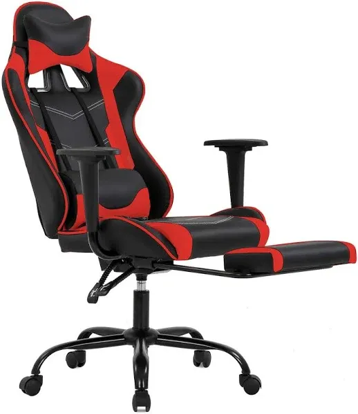 BestOffice White Office Chair High Back Computer Racing Gaming Chair Ergonomic Chair