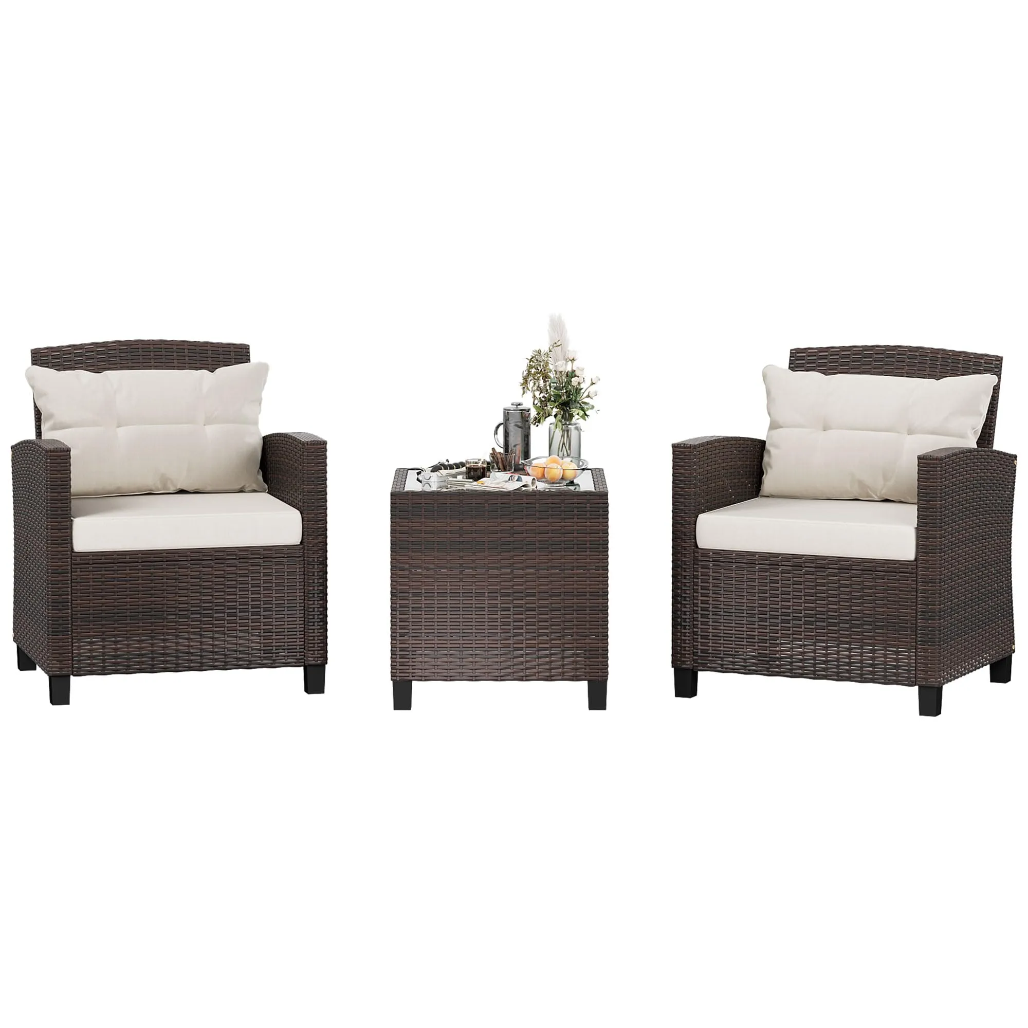 Shintenchi 3 Pieces Patio Furniture Set