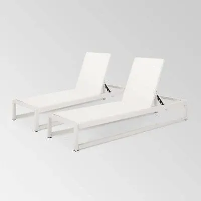 Christopher Knight Home Metten 2pk Aluminum Mesh Chaise Lounge