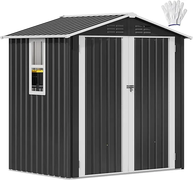 DWVO 6x4ft Metal Outdoor Storage Shed