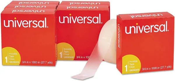 Universal Invisible Tape, 3/4" x 3,888", Clear