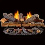 Duluth Forge Vent Free Dual Fuel Log Set, 30" Split Red Oak, T-Stat Control