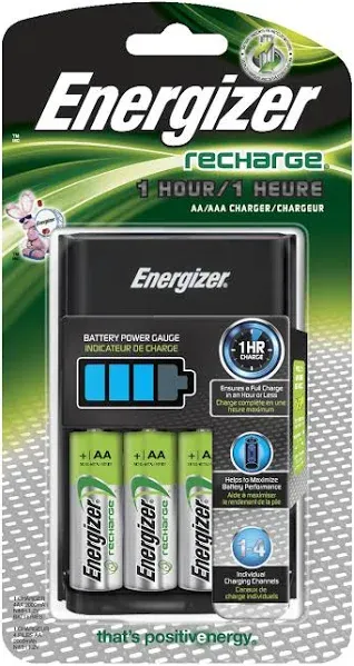 Efficient LED Recharge Value Charger for AA and AAA NiMH Rechargeable Batteries