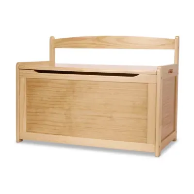 Wooden Toy Chest - White Furniture for Playroom - Kids Toy Box, Wooden Storage O