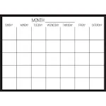 WPE2801 on Clear Monthly Calendar, Black