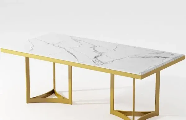 Modern Faux Marble Dining Table