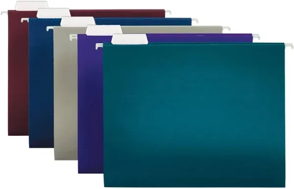 2-Tone Hanging File Folders, 1/5 Cut, 8 1/2in. x 14in., Legal Size, Assorted ...