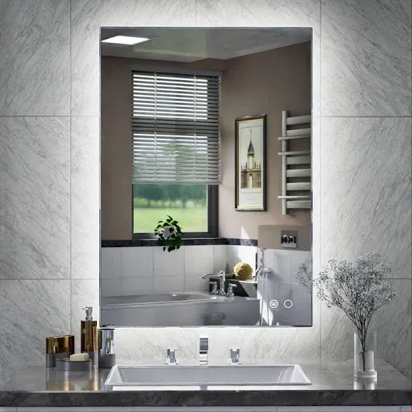  LED Bathroom Mirror, 24 x 36 Inch LED Mirror Lighted Bathroom Mirror, 24x36