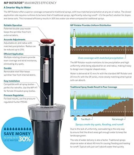 Single Hunter MP Rotator MP 2000 210°-270° 13-21&#039; Sprinkler Nozzle