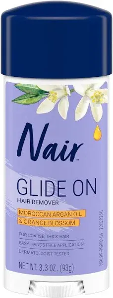 Nair Glide On Hair Remover with Moroccan Argan Oil Orange Blossom 3.3 oz