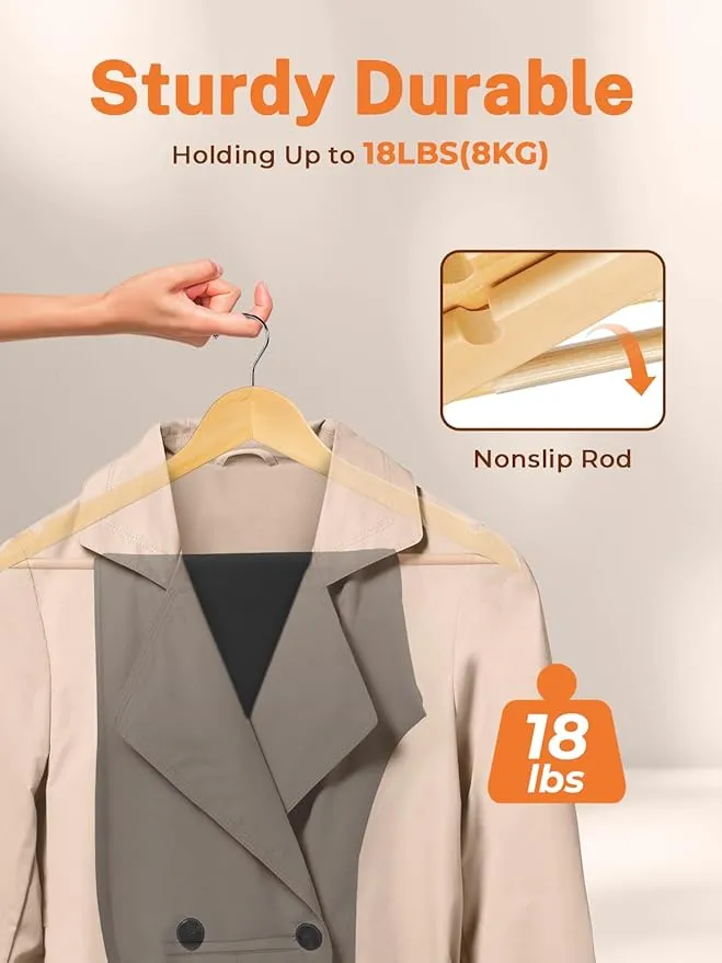 House Day Premium Coat & Suit Heavy Duty Wooden Hangers