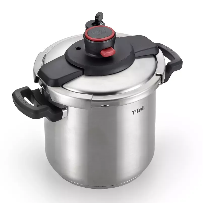 T-fal Clipso Stainless Steel 6.3 Qt Pressure Cooker, Silver