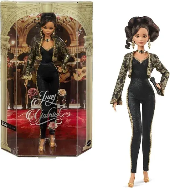 Barbie Signature Doll, Juan Gabriel Collectible in Chic Black and Gold Suit with Cropped Jacket and Golden Accessories