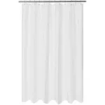 Mrs Awesome Embossed Microfiber Extra Long Shower Curtain Liner 71 x 78 inches, Soft Fabric Shower Curtain Washable and Water Repellent,71x78, White