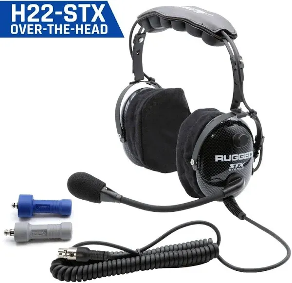 H42 STX STEREO Behind The Head (BTH) Headset for Stereo Intercoms - Carbon Fiber