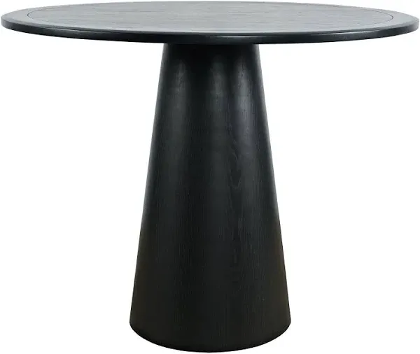 Jofran Nash Mid-Century Modern 45" Round Pedestal Counter Height Dining Table, Black