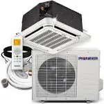 Pioneer 18,000 BTU 20 SEER 8-Way Compact Cassette Mini-Split Air Cond Heat Pump System Full Set 25 ft