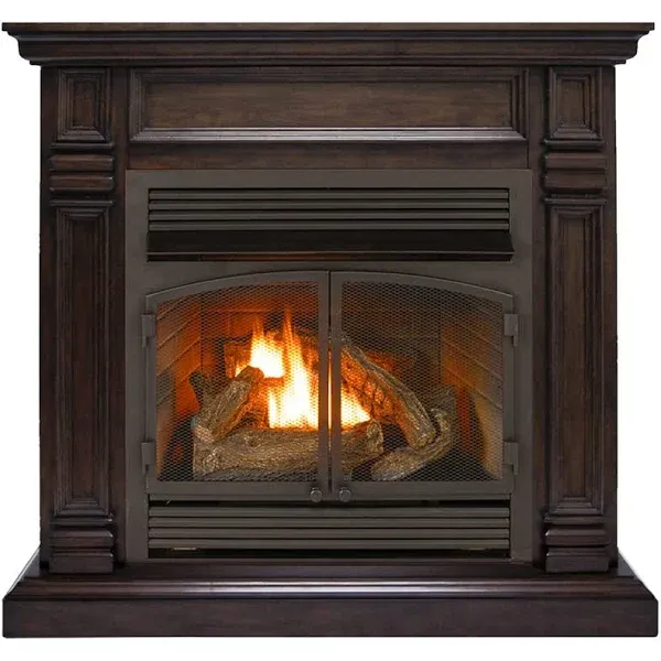 Duluth Forge Dual Fuel Ventless Fireplace - 32,000 BTU, Remote Control, Chocolate Finish