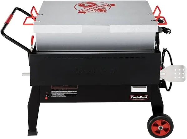 Creole Feast 150 qt Double Sack Crawfish Boiler, Outdoor Stove Propane Gas Cooker, Black Creole Feast