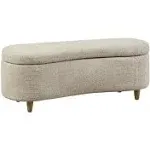 Boucle Flip Top Storage Bench Taupe Polyester