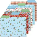 Mary Engelbreit File Folders - Set of 24 File Folders with Staggered Tabs, 6 Designs, Graphic Floral Print, Office Supplies, Letter Size, 9 ½ x 11 ¾ Inches