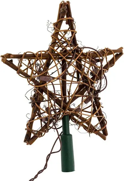 Kurt Adler 10-Light Rattan Star Treetop